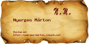 Nyerges Márton névjegykártya